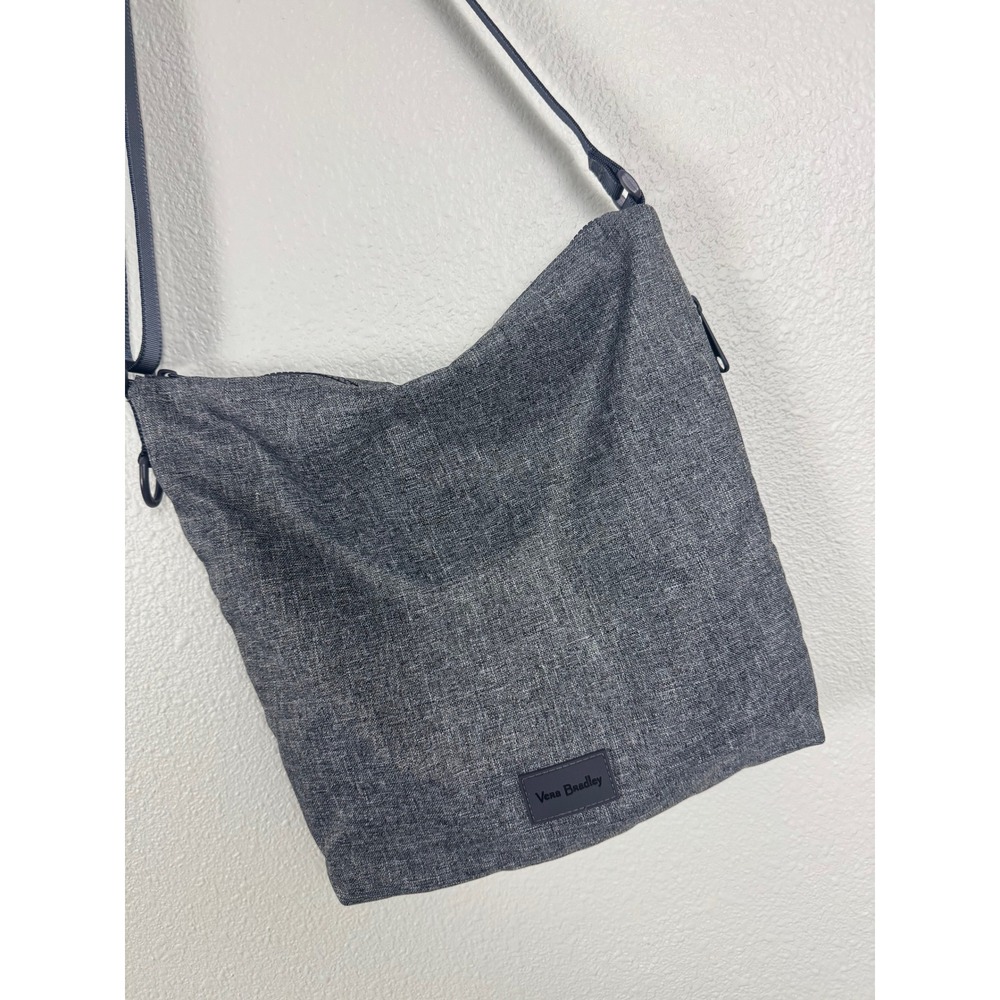 Vera Bradley ReActive Hipster Crossbody Bag Gray Heathered Recycled Polyester - Picture 1 of 9